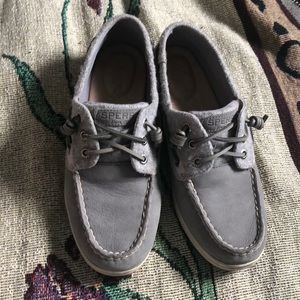 brand new, warn once. grey sperrys